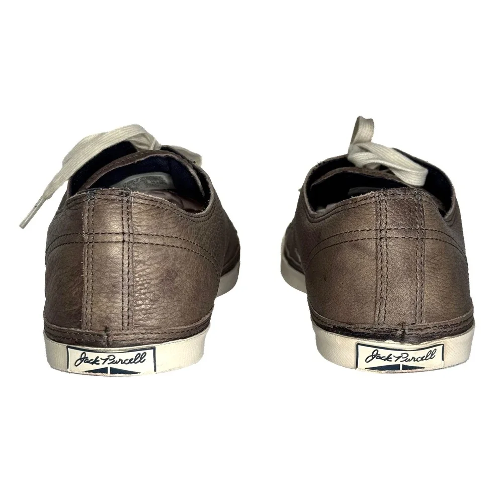Converse Jack Purcell LP Leather Sneakers Mens 12 Gray Brown Low Top Classic